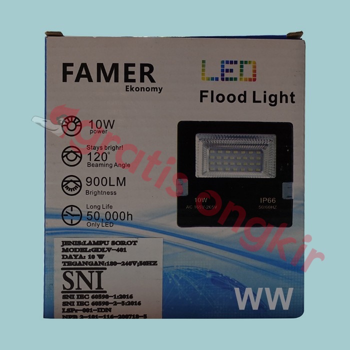 Lampu Led Flood Light Famer Eco 10 Watt WW