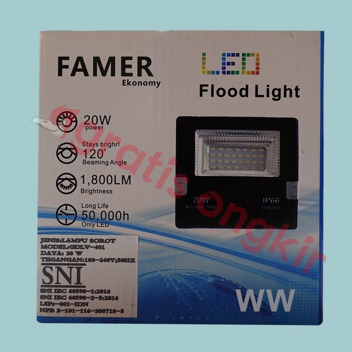 Lampu Led Flood Light Famer Eco 20 Watt WW