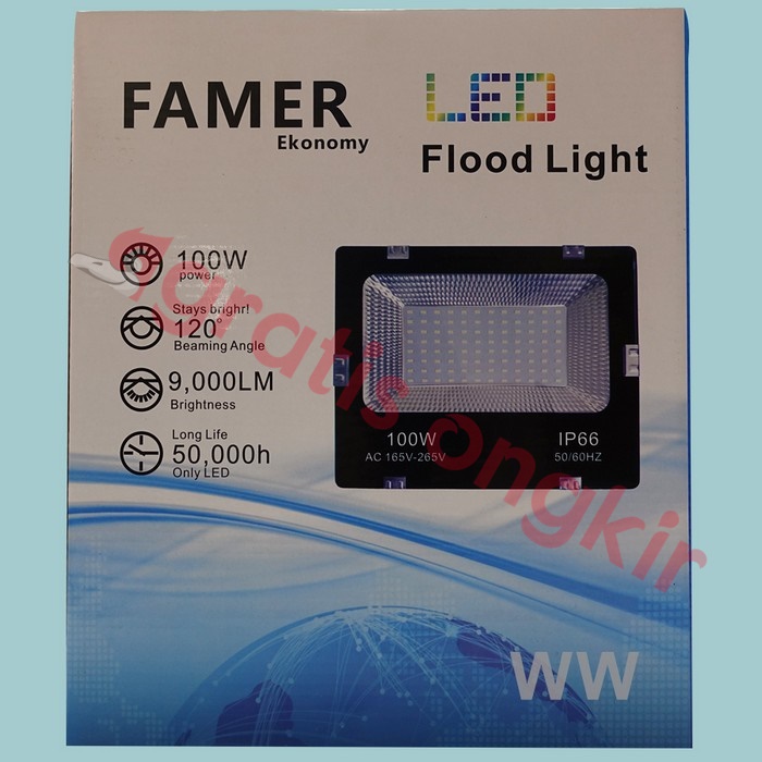 Lampu Led Flood Light Famer Eco 100 Watt WW