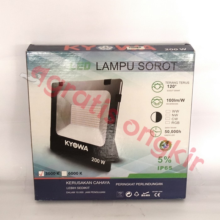 Lampu Led Flood Light Kyowa 200 Watt Kuning