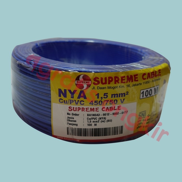 Kabel NYA Supreme 1,5 mms Biru 100 meter
