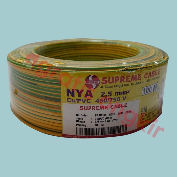 Kabel NYA Supreme 2,5 mms Kuning 100 meter