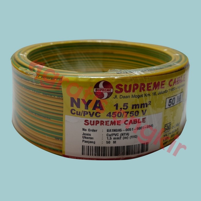 Kabel NYA Supreme 1,5 mms Kuning 50 meter