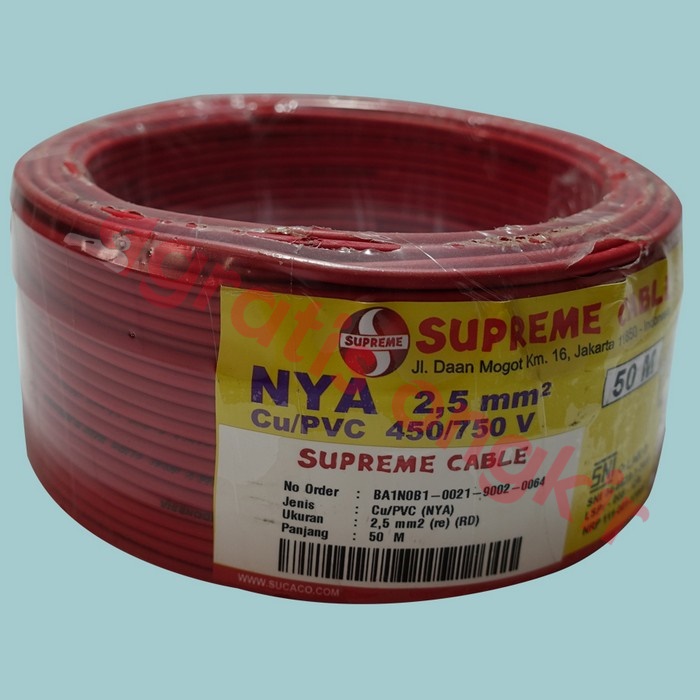 Kabel NYA Supreme 2,5 mms Merah 50 meter