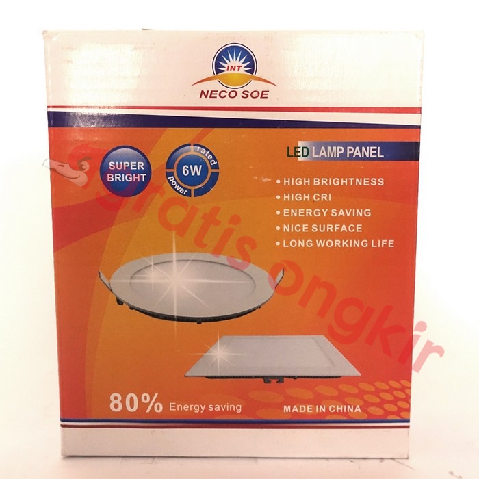 Lampu Panel Led In Bow Bulat Neco Soe 6 Watt Kuning