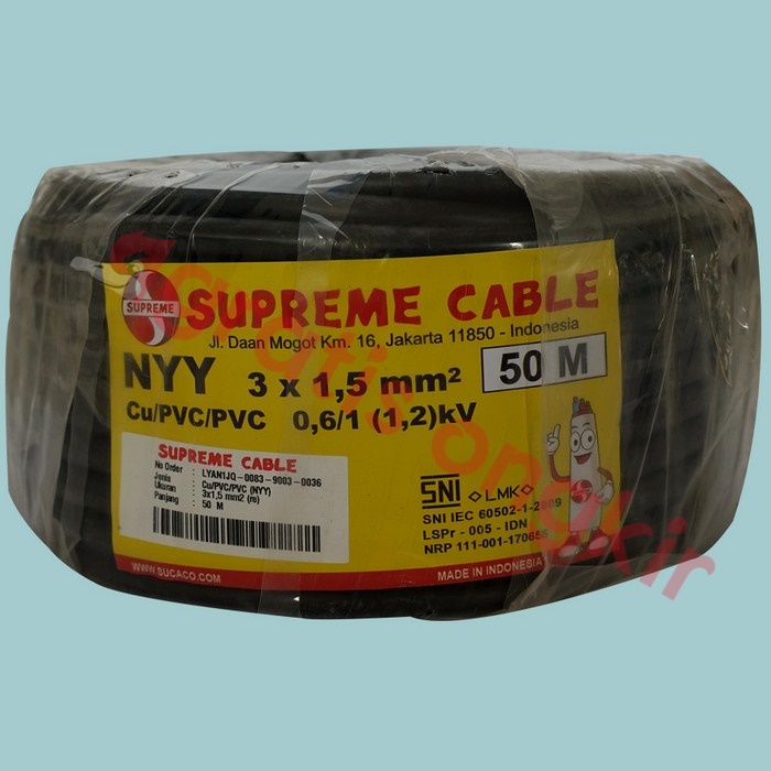 Kabel NYY Supreme 3x1,5 mms 50 meter