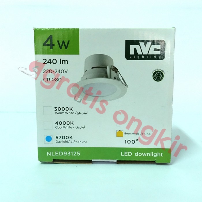 Lampu Panel Led In Bow NVC Shell 4 Watt CDL/ Putih