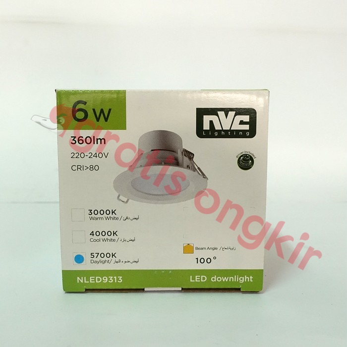 Lampu Panel Led In Bow NVC Shell 6 Watt CDL/ Putih