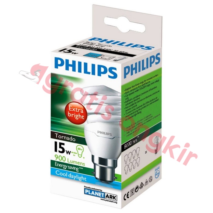 Lampu CFL Philips Tornado 15 Watt Putih