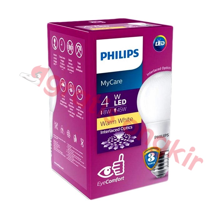 Lampu Led Bulb Philips 4 Watt Putih