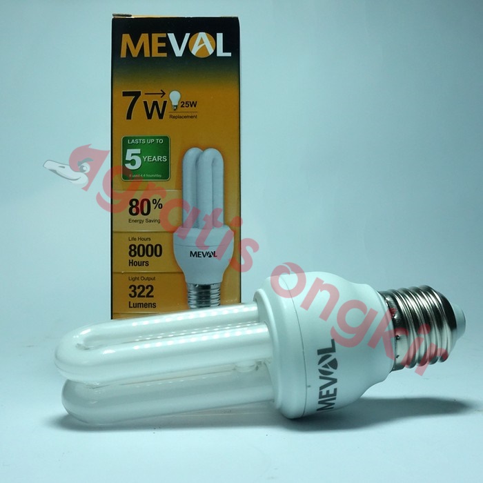 Lampu PLC/ CFL 2U Meval 7 Watt CDL
