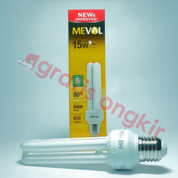 Lampu PLC/ CFL 2U Meval 15 Watt CDL
