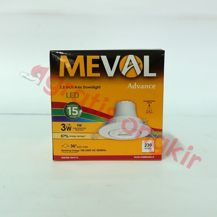 Lampu Panel Led In Bow Meval Advanced Axis DL 3 Watt WW