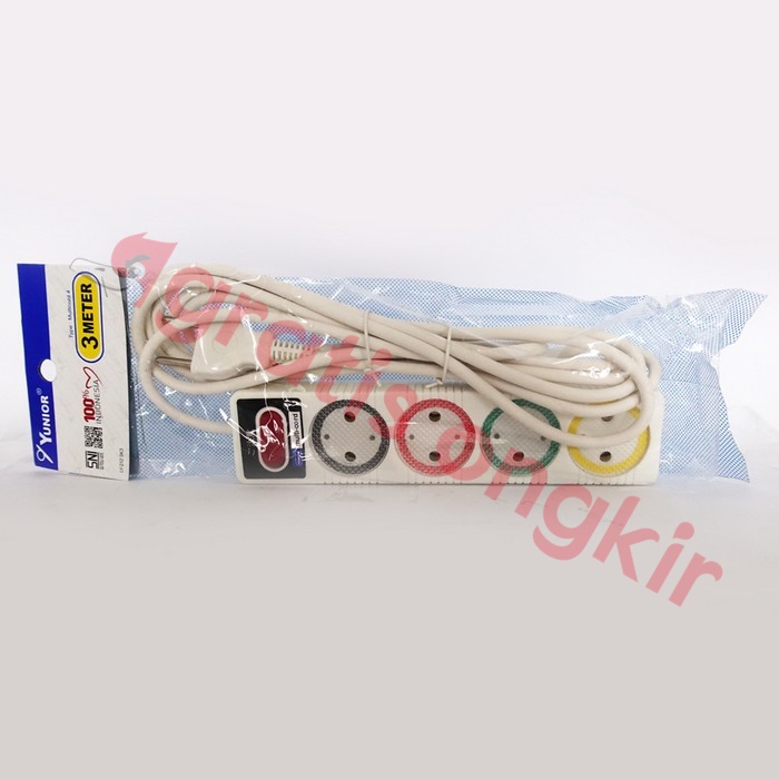 Stop Kontak Gepeng + Kabel Loyal Multicord 3 Meter Lubang 4