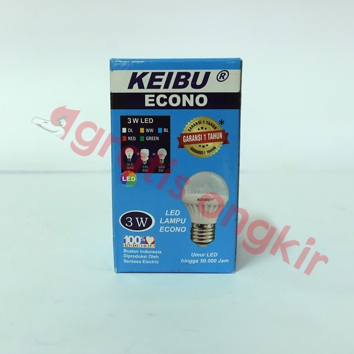 Lampu Led Bulb Keibu 3 Watt WW