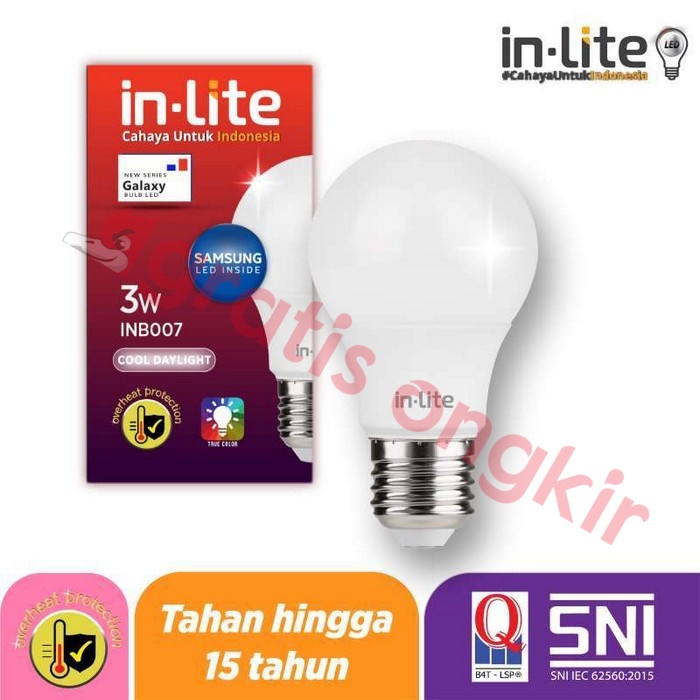 Lampu Led Bulb In Lite Value 3 Watt WW