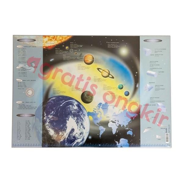 Alas Meja BANTEX untuk Anak Bermotif Planet 33x46 cm Grey-416205