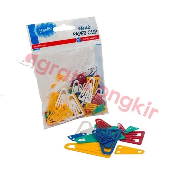 Paper Clip BANTEX Isi 80 Pcs. Bahan Plastik Warna Warni-885000