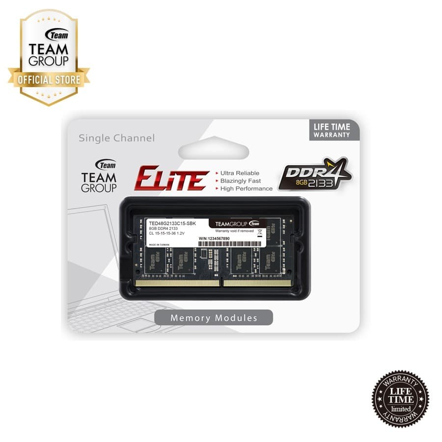 Team Elite Memory  Soddim 8GB PC 2133 DDR4