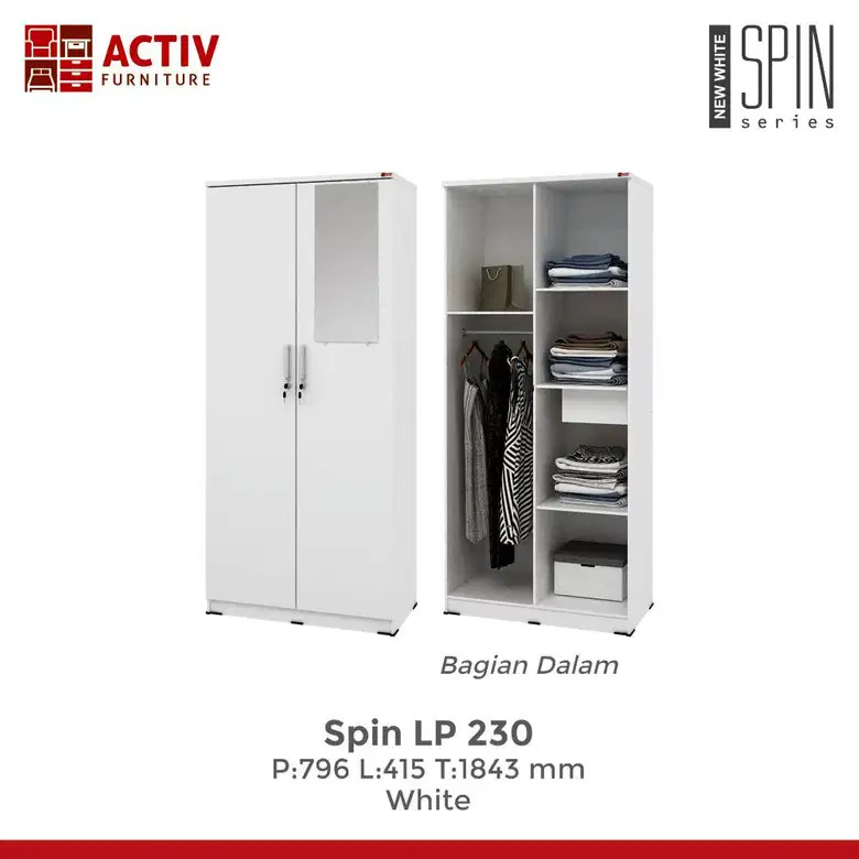 Lemari Pakaian ACTIV Spin LP 230 Putih