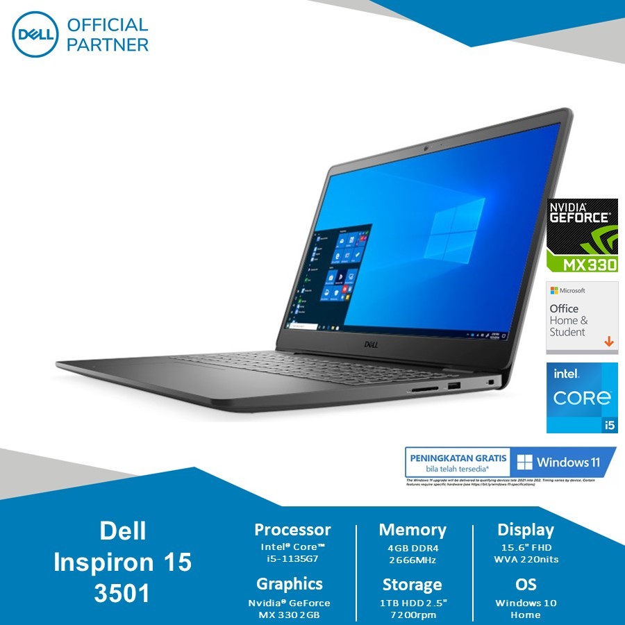 Dell Inspiron 3501 [Ci5-1135G7-4-1T-NVD-W10-OHS-BLK]