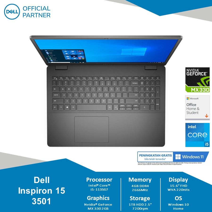 Dell Inspiron 3501 [Ci5-1135G7-4-1T-NVD-W10-OHS-BLK]