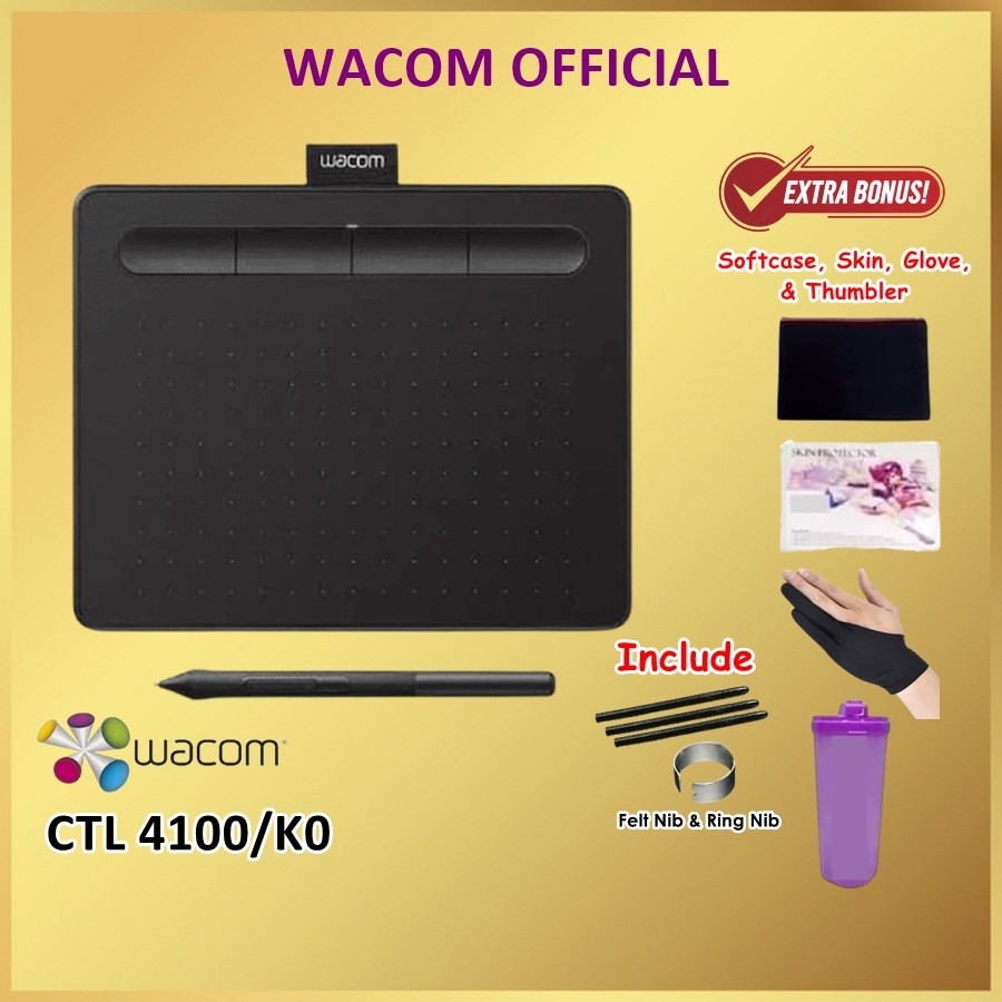 Wacom Intuos Drawing Tablet Small CTL-4100/K0-CX CTL 4100 CTL4100K0 CX