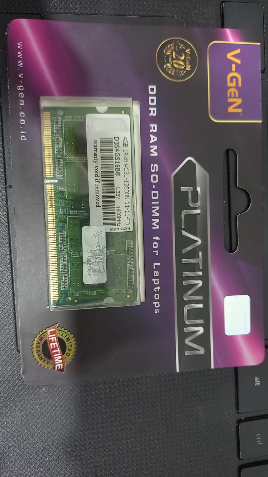 V-Gen Platinum Sodimm DDR3 4GB
