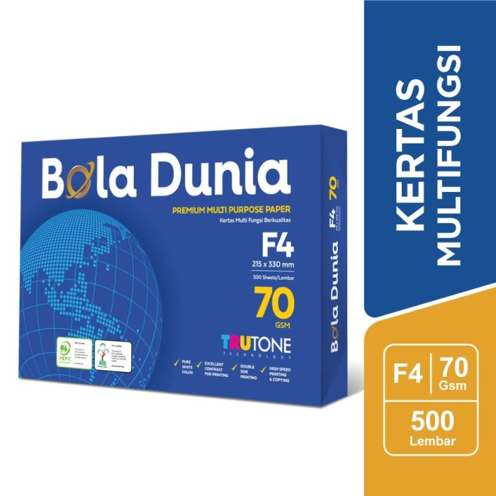 Kertas HVS Bola Dunia 70 Gsm F4