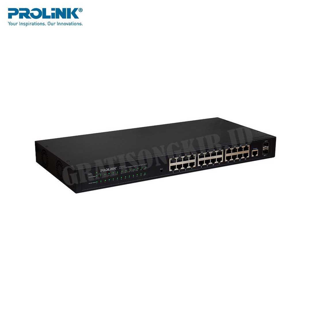 Switch 24 Port + 2 SFP Gigabit Managed Ethernet L2 PROLiNK PSG2401M