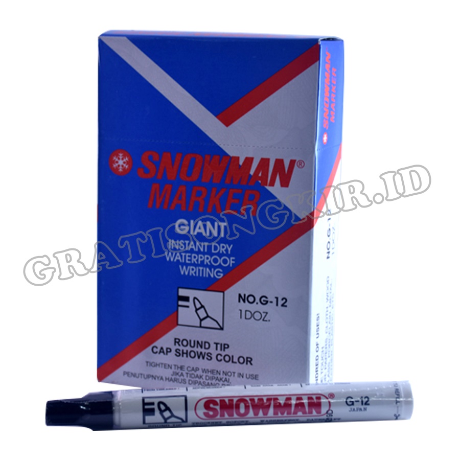 Spidol Permanen SNOWMAN G12t Hitam