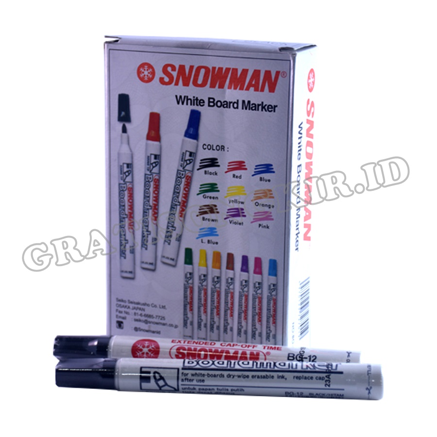 Spidol SNOWMAN White Board Marker Hitam